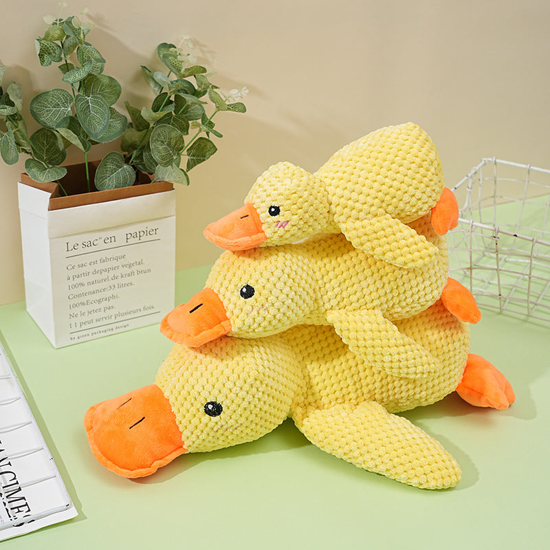 Dog Toy Plush Sleeping Little Yellow Duck Bite-resistant Molar Sound-making Toy Small And Medium-sized Dog Pet Tooth-relief Artifact
